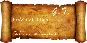 Gréczi Tibor névjegykártya