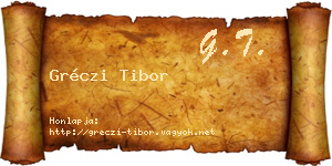 Gréczi Tibor névjegykártya